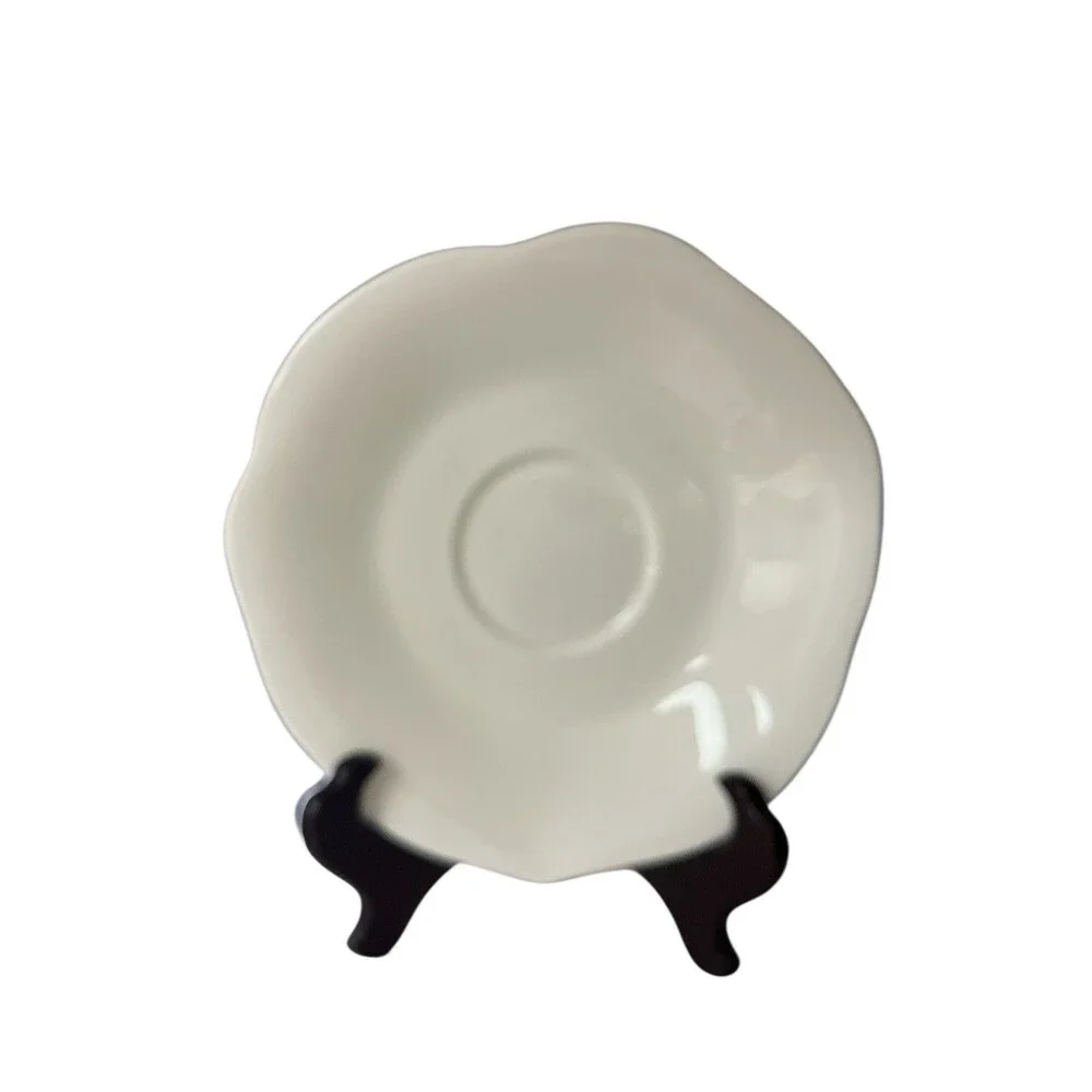 Villeroy  Boch Mira Cup Saucer White Porcelain Germany Classic Nancy Meyers